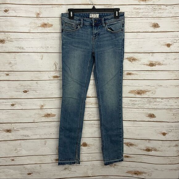 Free People Kentucky Blue Split Ankle Skinny Jeans - Picture 2 of 7